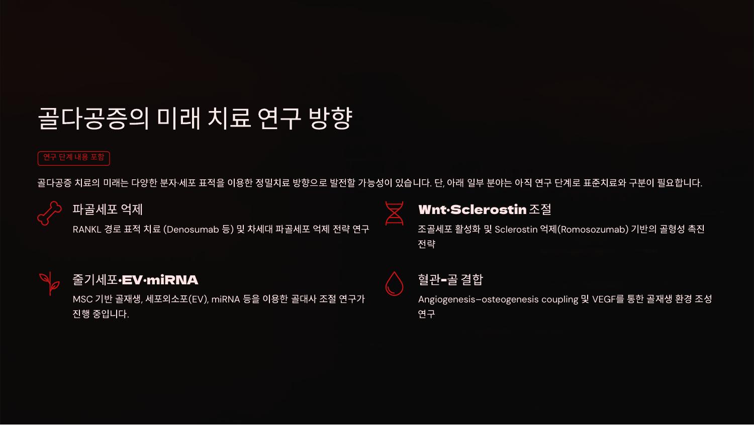 골다공증의 미래 치료 연구 방향