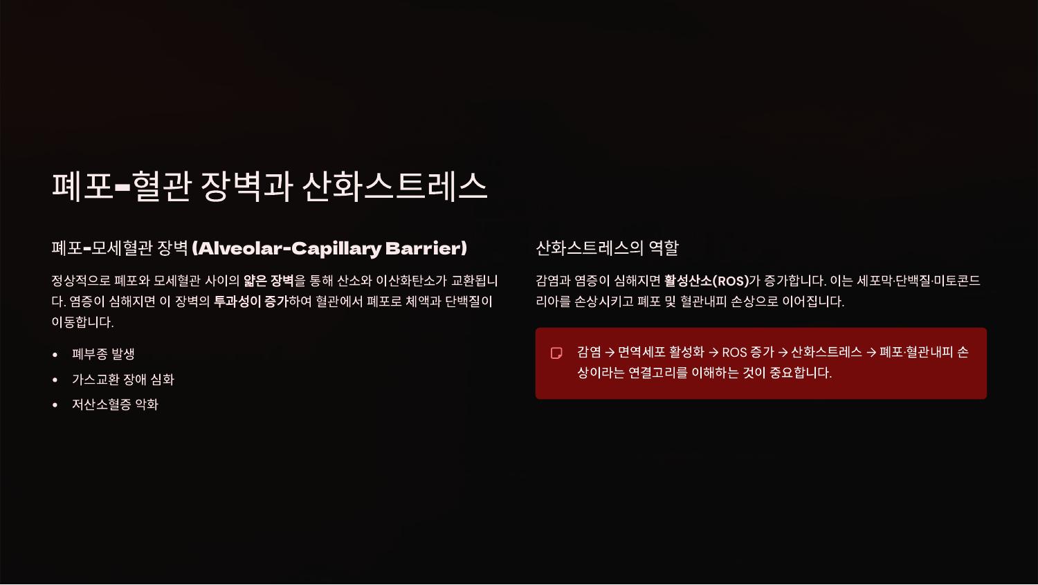 폐포-혈관 장벽과 산화스트레스