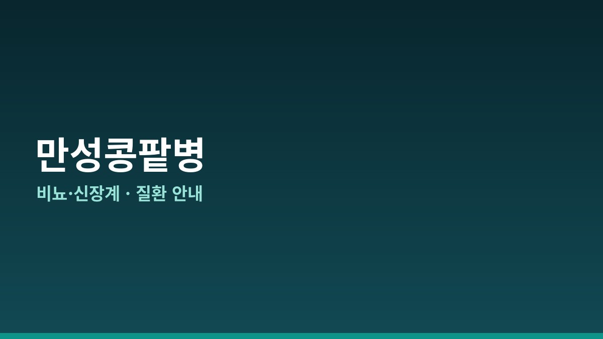 만성콩팥병 완전 가이드